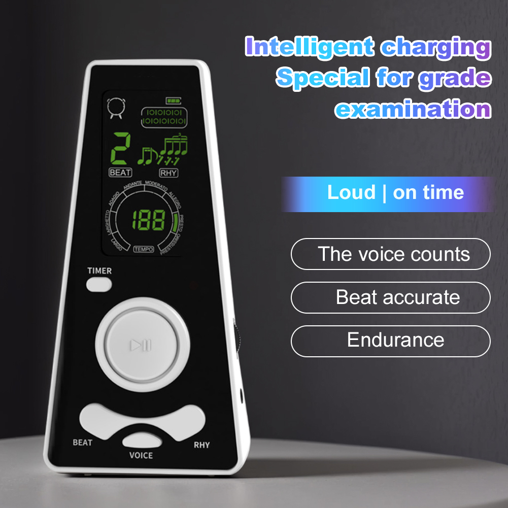 Metronome Digital - เครื่องเมตรอนอมอิเล็กทรอนิกส์ ปรับระดับเสียงและความเร็วได้ เครื่องเมตรอนอมดิจิตอลอิเล็กทรอนิกส์สำหรับกีตาร์ เปียโน ไวโอลิน แซกโซโฟน