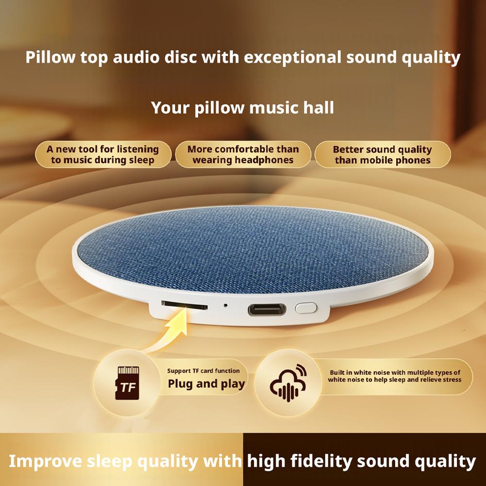 Audio Music Enhancer Free - หมอนลำโพงเสียงสีขาวสำหรับนอนหลับ ลำโพงบลูทูธขนาดเล็กสำหรับใช้ในบ้าน พร้อมระบบเสียงในตัวสำหรับฟังเพลง นิยาย และช่วยในการนอนหลับ