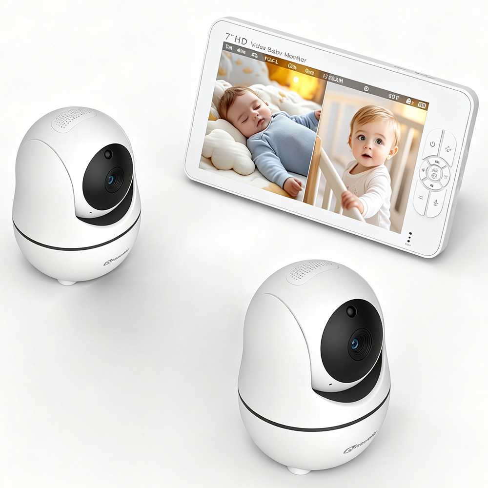 Audio Detect Music - จอภาพเด็กแบบแยกส่วน HD ขนาด 7 นิ้ว พร้อมกล้อง