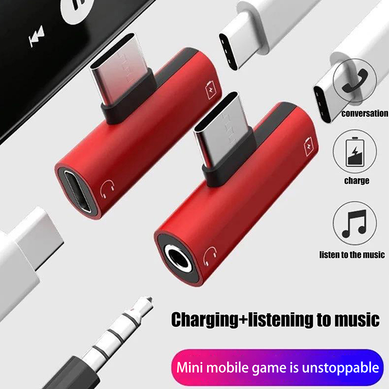 Audio And Music Splitter - อะแดปเตอร์โลหะสำหรับหูฟัง USB Type-C ถึง 3.5 มม.