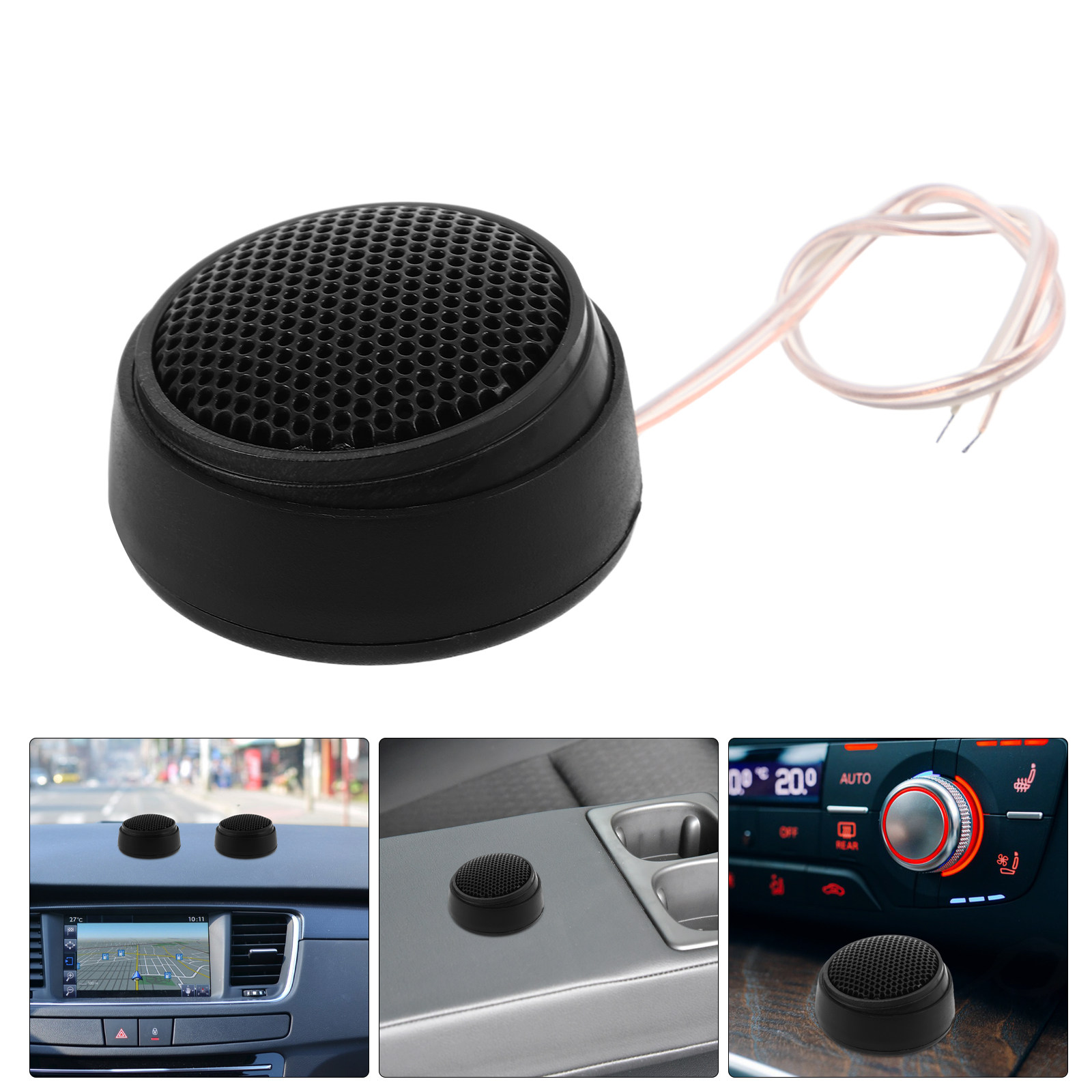 Audio Music Enhancer Free - ลำโพงเสียงรถยนต์ 1 คู่ ทวีตเตอร์โดมขนาดเล็กความถี่สูง อะไหล่เปลี่ยนทวีตเตอร์สำหรับระบบเสียงรถยนต์ เพิ่มคุณภาพเสียง