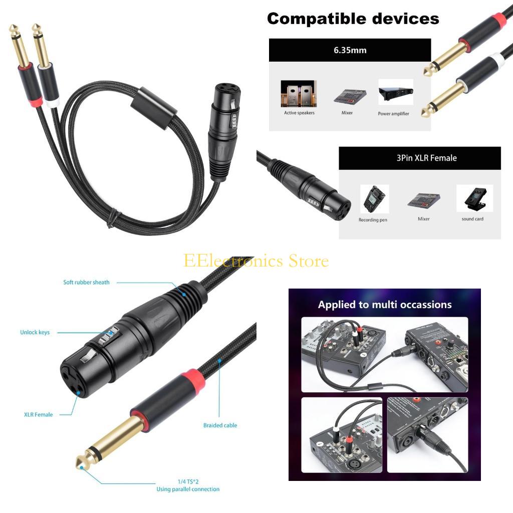 B03C หญิง 3Pin ถึง 6.35 มม.1/4 - Audio And Music Splitter บทวิจารณ์และราคา