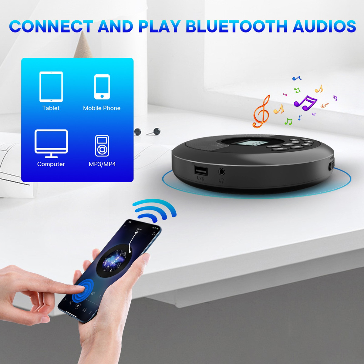 แผ่นซีดีแบบพกพาเครื่อง MP3 ไดร - Audio Music Mp3 Song บทวิจารณ์และราคา