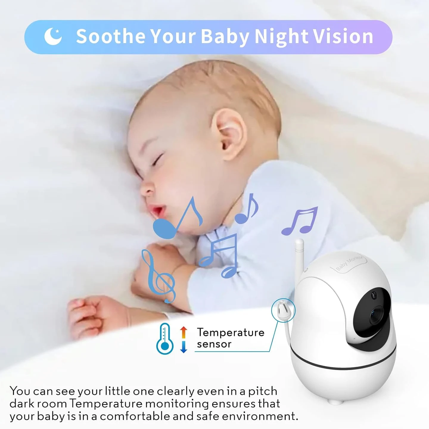 Video Baby Monitor พร้อมกล้องด - Audio Detect Music บทวิจารณ์และราคา